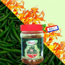 Bhuvis Green Chilly Pickle Pet 200g 